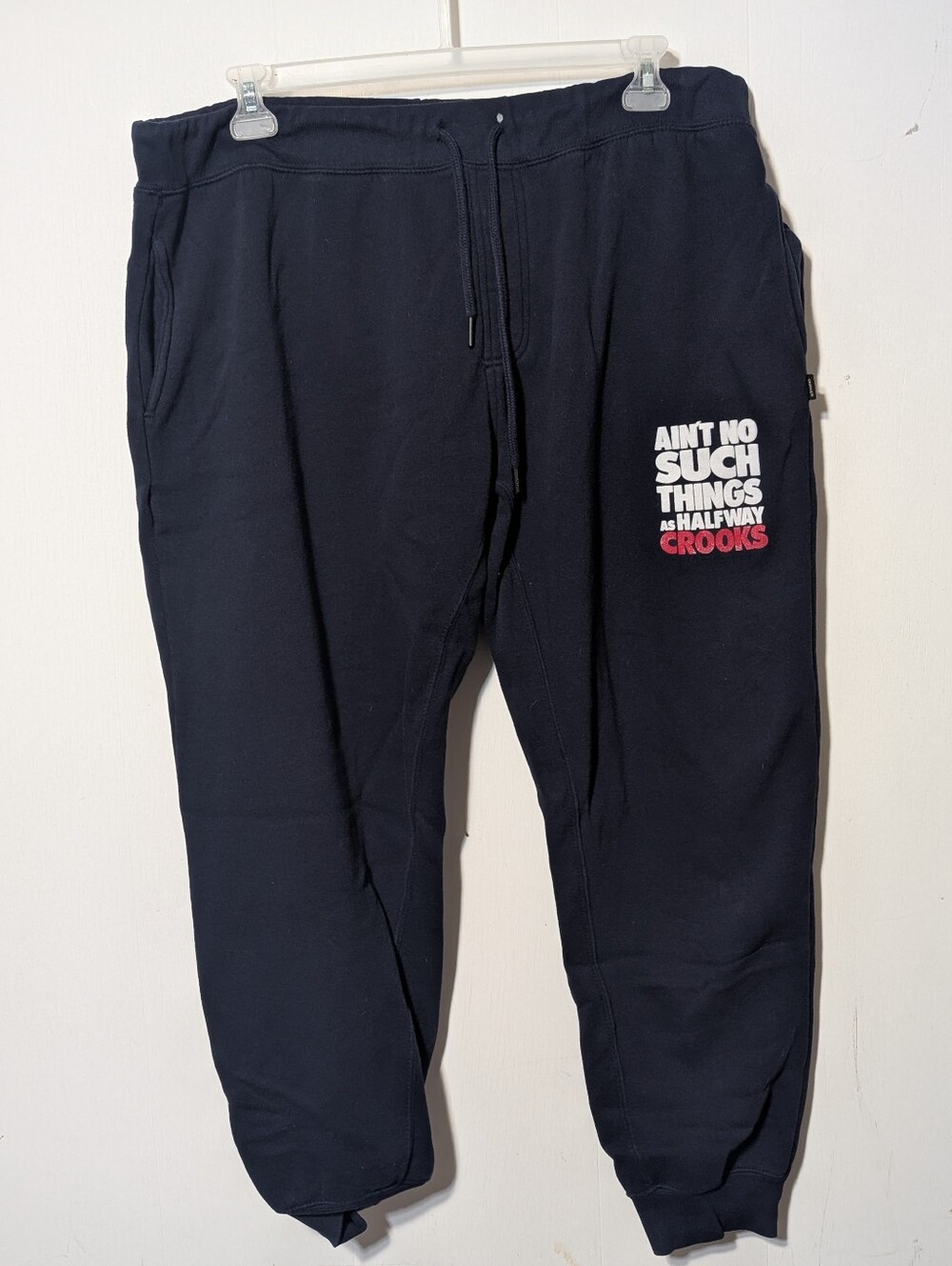 Men's Crook's And Castles "No Such Things" Dark Navy Blue Joggers Size 2XL